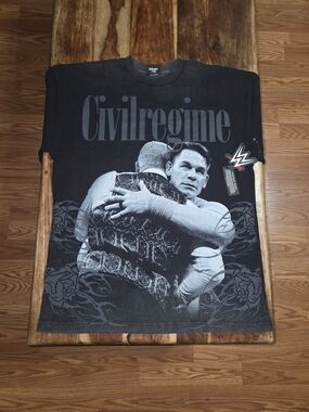 Civil Regime/John Cena Collab Black Vintage Washed Graphic Tee. Size Small.